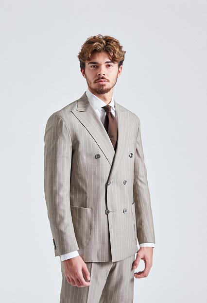 Onesto Vicenza Beige Pinstripe